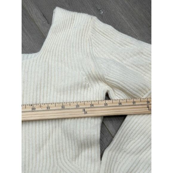 Madewell SoftWool Square-Neck Pullover Ribbed Sweater Heather Cloud Size S NWT - Picture 6 of 11